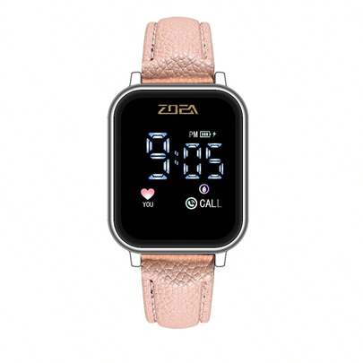  Reloj Inteligente ZOEA Versátil: Correa de Cuero Suave, Pantalla Digital, Resistente al Agua, Ideal para Citas, Deportes y Uso Diario, Larga Autonomía, Diseño Moderno para Hombres y Mujeres