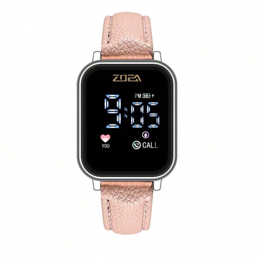 ZOEA Couple Digital Watches - 錶帶:淺粉紅色/錶殼:銀色 - 查看 1