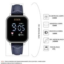 ZOEA Couple Digital Watches - 錶帶:海軍藍/錶殼:銀色 - 查看 3
