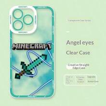 1个Minecraft手机壳，苦力怕/游戏角色液态硅胶防震全包保护壳，兼容苹果系列，游戏风格 - 多色 - 查看 3