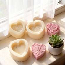 Moules à savon en silicone en forme de cœur 3D d'ange, moules à bougies en relief de chérubin et de fée pour l'artisanat DIY, la fabrication de savons pour la Saint-Valentin, le moulage de résine et la décoration d'intérieur - Moule à savon ange - Voir 5