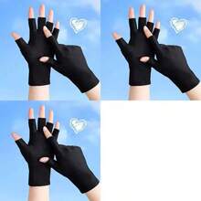 Stay Protected This Summer: Thin Half Finger Sunscreen Gloves For Women - Multicolor - View 6
