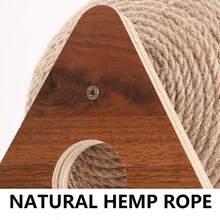 Cat Scratching Ball | Sturdy Wooden Base With Sisal Rope, Rotating Toy, Battery-Free - Brown - View 9