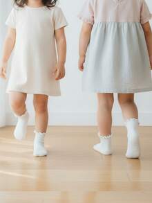 6双装女童荷叶边防滑袜，可爱防滑花边袜 - 彩色 - 查看 3