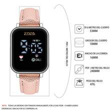 ZOEA Couple Digital Watches - 錶帶:淺粉紅色/錶殼:銀色 - 查看 3