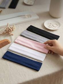 5件套女士波西米亚风防滑发带，适合瑜伽、跑步等运动 - 彩色 - 查看 2