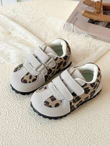 Infant Casual Flat Sports Shoes, Baby Hook And Loop Leisure Sneakers - Beige - View 2