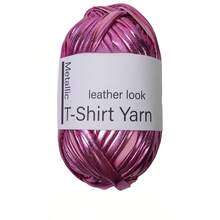 YYzzCaithe 1卷金属色钩针线，适合钩织包袋/手工艺品/家居装饰，每卷40米，单股金属色T恤线，光泽亮丽，钩针编织，单面彩色布料线，手工DIY钩针包袋、靠垫、玩偶、钩针作品 - 燙金布條線 - 查看 16