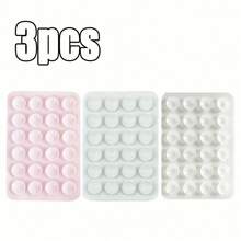 3 miếng hút chân không silicon hình vuông | Giá đỡ điện thoại đa chức năng, giá đỡ điện thoại trên xe hơi, thiết kế nhỏ gọn, kẹp đa chức năng, silicon bền, keo dính chắc chắn, giá đỡ hút chân không, sử dụng trong văn phòng. - Nhiều màu - Xem 6