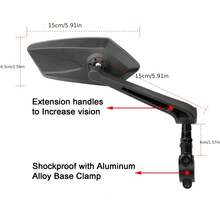 2pcs Bicycle Rearview Mirrors, Cycling Accessories, Foldable High-Definition Reflective Mirrors Suitable For Bicycle, Motorcycle, Electric Bike, Anti-Glare Wide View - Multicolor - View 3