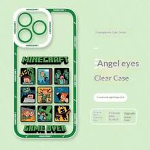 1个Minecraft手机壳，苦力怕/游戏角色液态硅胶防震全包保护壳，兼容苹果系列，游戏风格 - 多色 - 查看 28