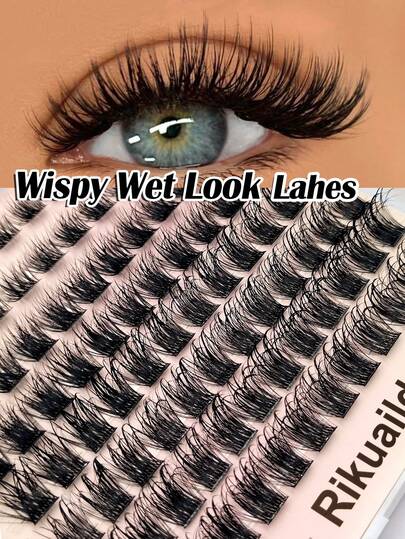  Rikuaild 80/96Pcs Single Eyelash Extension, Multiple Styles Fluffy Wet Look Effect Eyelash Cluster, Thick Cluster Eyelash Extension, D Curl Cluster Lashes, Natural Makeup Effect, Single Eyelash 10-16mm, Cat Eye Lashes Cluster, Eyelashes, Eyelash Cluster, Single Eyelash, Eyelash, False Eyelash Beauty & Personal Care Makeup Tool Gifts