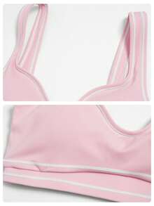 MFVIM 女士春夏运动文胸紧身裤套装，女士休闲运动外套健身两件套，紧身裤具有提臀收腹功能，修身剪裁，透气舒适，适合日常休闲、户外活动、跑步、骑行、瑜伽、普拉提、健身房锻炼。 - 淺粉色 - 查看 11