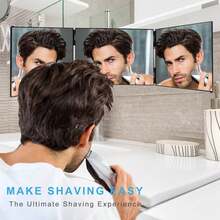 3 Way Mirror For Hair Cutting, Barber Mirror Self Cut To See Back Of Head, 360 Mirror For Haircuts For Men, Black - Black - View 3