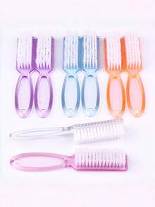 3/5/10/20支装透明灰色长柄指甲刷，塑料指甲清洁刷，美甲工具，用于清洁指甲、脚趾和手指 - 彩色 - 查看 2