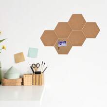 RIMEMO Hexagon Cork Board Tiles, Self-Adhesive Wall Pin Boards, Bulletin Board For Office, Home, Kitchen (1/4/6/10 Pack), Back To School - Hexagonal Cork Board - View 7