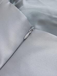 Women's Elegant Lace Shawl Formal Dress - Grey - View 5