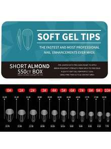 550pcs Pre-Designed Nail Tips, Full Coverage Semi-Matte Nail Tip Guides & Box, Professional Nail Extension Tools & Accessories Press On Nails - Clear - View 2