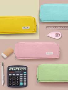 Minimalist High-Quality New Middle School Student Large Capacity Stationery Pencil Case, Ins Japanese Style Stationery Box - 1pc Black - View 7