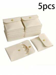 1/5/10 piezas Bolsas de joyería de piel sintética con cierre a presión - Bolsas de regalo de lujo para aretes, collares, pulseras y anillos - Perfectas para almacenamiento y combinación, bolsas de terciopelo cuadradas con cierre a presión, bolsas de joyería de terciopelo, bolsas de regalo de tela, bolsas de embalaje de regalo de collar y pulsera de caramelo, regalo del Día de San Valentín - Multicolor - Ver 8