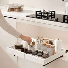 1-2 Pack Extendable Cabinet Organizers, Pull-Out Drawers For Cabinets, Rail Drawers For Kitchen Cabinet Organizers - 白色 - 查看 5