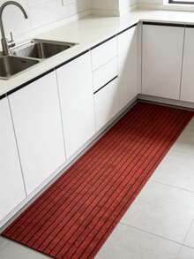 1 pieza Alfombra antideslizante, antiaceite, antimanchas, absorbente de agua y fácil de limpiar para entrada, cocina, baño, pasillo y balcón - Rojo - Ver 4