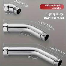 Adjustable Shower Angle Adapter, Stainless Steel Rotatable Elbow Connector, Converts Handheld Shower Head To Rain Shower, Shower Angle Adjuster, Shower Top Spray Rotatable Elbow Extension Rod - Multicolor - View 5