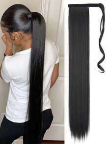 34-Inch Extra Long Straight Hair Ponytail Clip-In Extensions, Black, Brown, Blonde Colors For Daily Use - 彩色 - 查看 9