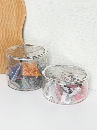 Minimalist Manicure Desktop Trash Can Storage Box, Cylinder Shaped High Transparency Ice Cube, Manicure Tool Accessories, Cotton Pad, Cleaning Pad, Miscellaneous Storage And Display Box