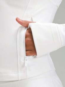 Lululemon Define Cropped Jacket Nulu White-For Yoga Gym Running-Sweat-Wicking-Yoga-All Seasons Sport-Spring/Summer-Autumn/Winter-Back To School - 白色 - View 5