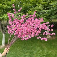 1支仿真樱花，仿真花茎，适用于高花瓶，仿真桃花，仿真梅花，家居室内客厅婚礼装饰，春季家居装饰花卉，美观的房间装饰 - 彩色 - 查看 8