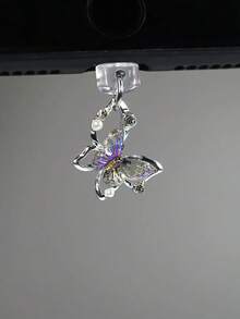 Accesorio de teléfono con colgante de lazo de mariposa, decorado con diamantes y perlas, regalo de primavera - Multicolor - Ver 11