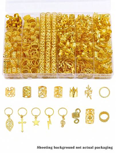 275 piezas de anillos simbólicos para el cabello con diseños de rayo, nota musical, cruz y hoja - Abrazaderas para el cabello de aleación ajustables, joyería bohemia para el cabello de hombres y mujeres con rastas y trenzas