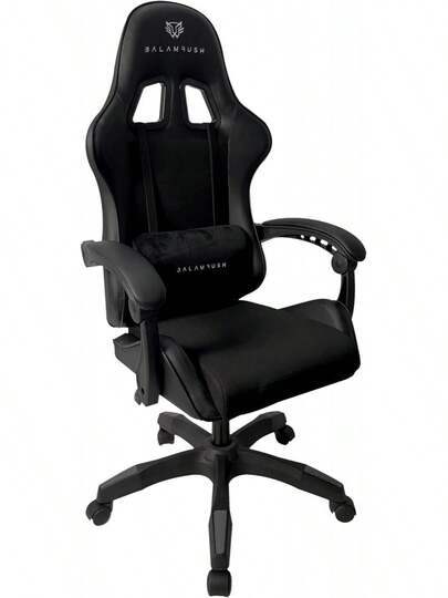 Balam Rush Silla Gamer Power Rush V2 Black Edition Mediana Tela y Piel Reclinable Negro