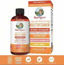 1 Bottle Liquid Multivitamin + Hair Growth With Clinically Tested  - Thicker Hair - Reduce Wrinkles & Fine Lines - Haircare - 15.22 Fl Oz - 桃芒果 - 查看 2