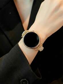 18mm 20mm 22mm Flower Metal Enamel Bangle Strap - Stylish Replacement Strap, Compatible With Samsung Galaxy Watch 6 5 4 40mm 44mm, Galaxy Watch 5 Pro, Galaxy Active 2, Watch 6 4, GT4 GT3 GT2 Pro - Comfortable, Women's Style. - Gold and White - View 4