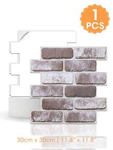 1/10/20 片仿砖自粘 PVC 墙板，装饰墙贴，11.8 英寸 x 11.8 英寸，小尺寸 3D 砖纹理墙贴，可裁剪，易于安装，适用于客厅、壁炉、房车等室内装饰。 - 牆貼 - 查看 11