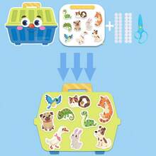 Paper Cutting Matching Puzzle Game, Paper Cutting & Pasting Matching, Montessori Education STEM Toy, Includes Shopping Basket, Pet Bag, Backpack And Medical Kit, Develop Fine Motor Skills - Multicolor - View 8