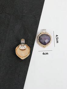 Detachable Metal Rhinestone Shoe Buckle, Versatile Shoe Decoration Accessory - Gold - View 2