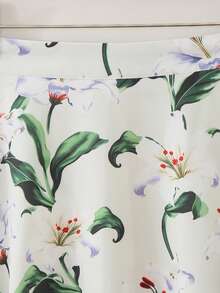 Chân váy chữ A in họa tiết thời trang dành cho nữ, chất liệu polyester, phong cách bohemian, thanh lịch, không co giãn, thích hợp cho mùa hè. - màu xanh lá - Xem 2