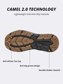 CAMEL CROWN New Men's Running Shoes, Comfortable & Breathable, Non-Slip & Durable, Multi-Functional Casual Sports Shoes, Suitable For Outdoor Activities In Autumn/Winter - Checkered Brown/Castle Gray - View 2