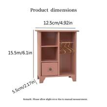 1:12 比例迷你木製娃娃屋衣櫃，迷你家具－迷你臥室家具，附 3 個掛衣桿與抽屜的衣櫃－娃娃屋家具，玩具屋裝飾，模型屋飾品，迷你場景展示櫃，BJD/OB11 場景展示飾品，多功能木製櫃，3D 木製櫃（多色可選），聖誕節、情人節、週年紀念、生日、開學季、新年及其他節日禮物 - 衣櫃 - 查看 6