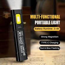 1pc Outdoor LED Flashlight 550Lm Portable Mini Torch Light Pocket Lantern Flood Work Light With 5 Modes - Style a - View 4