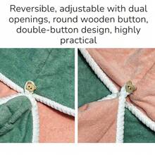 Khăn trùm đầu thấm hút nhanh khô dành cho nữ, khăn gội đầu kiểu mới, khăn trùm đầu dày dặn, hai lớp (Hồng/Xanh lá cây) - Nhiều màu - Xem 5