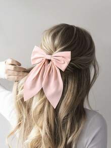 3pcs/Set Girls' Satin Bow Hair Clips, Cute Bowknot Hair Accessories - Multicolor - View 3