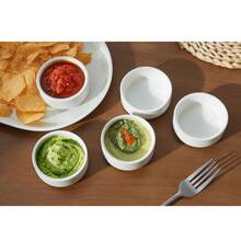 12Pcs Mini Ceramic Dipping Bowls, 2oz Small Sauce Dishes, Stackable White Porcelain Cups For Soy Sauce, Dessert & Condiments, Kitchen Essentials - 白色 - 查看 7