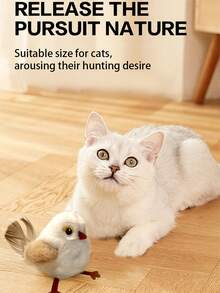 Pet Electric Toy, Smart Interactive Cat Toy, Realistic Chirping Bird Toy, USB Rechargeable, Touch Activated Cat Toy, Kitten Exercise Toy - Multicolor - View 3