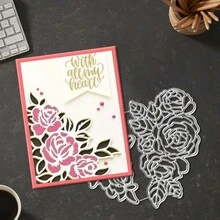 Creative Flower Dies, DIY Scrapbooking Album And Embossing Stencil, Greeting Card Making Tool, Card Paper Cutting Crafts ,Gift Card Making Template Die Cuts. - Silver - View 3