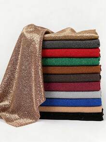 1pc Gold & Silver Metallic Shiny Fabric, Glitter Costume Dress DIY Pre-Cut Cloth - Multicolor - View 1