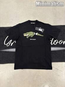"Alligator" Shirt,Stylish Design, Men's Graphic T-Shirt, Minimalist Design, Vintage Casual Style, Hip-Hop Style. Suitable For Outdoor Leisure Activities, Family Gatherings, And Dinners With Friends. - 黑色3 - 查看 1